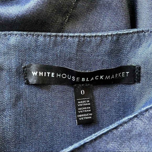 White House Black Market Chambray Soft Bell Sleeve Boho Blouse - Picture 6 of 6